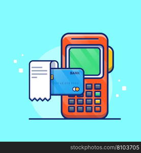 Electronic data capture receipt and bank card Vector Image