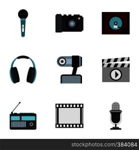 Electronic devices icons set. Flat illustration of 9 electronic devices vector icons for web. Electronic devices icons set, flat style