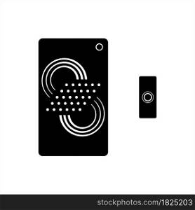 Electronic Doorbell Icon, Musical Rhyme Sound Doorbell Icon Vector Art Illustration
