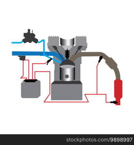 electronic fuel injection icon vector illustration  symbol design