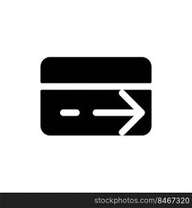 Electronic funds transfer black glyph ui icon. Money transaction and payment. User interface design. Silhouette symbol on white space. Solid pictogram for web, mobile. Isolated vector illustration. Electronic funds transfer black glyph ui icon