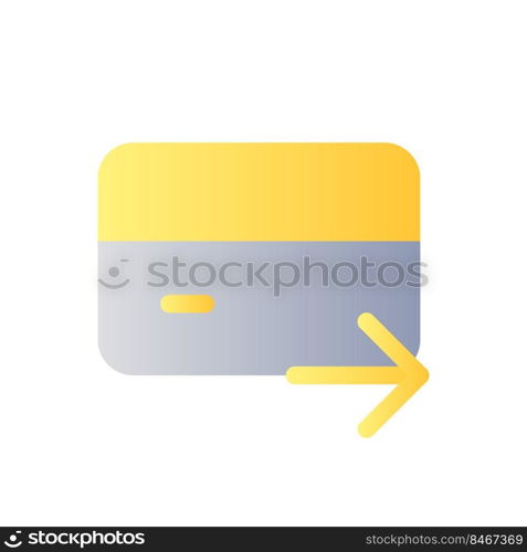 Electronic funds transfer flat gradient color ui icon. Electronic operation. Money transaction. Simple filled pictogram. GUI, UX design for mobile application. Vector isolated RGB illustration. Electronic funds transfer flat gradient color ui icon