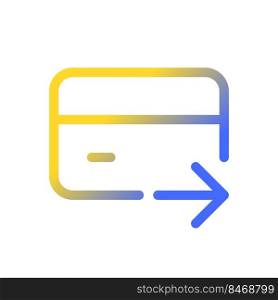 Electronic funds transfer pixel perfect gradient linear ui icon. Money transaction and payment. Line color user interface symbol. Modern style pictogram. Vector isolated outline illustration. Electronic funds transfer pixel perfect gradient linear ui icon