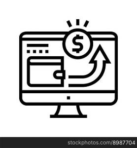 electronic funds transfers line icon vector. electronic funds transfers sign. isolated contour symbol black illustration. electronic funds transfers line icon vector illustration