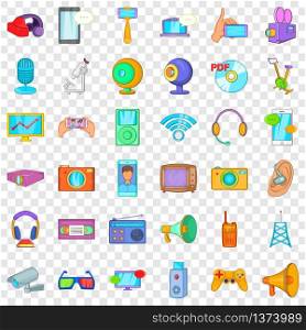 Electronic gadget icons set. Cartoon style of 36 electronic gadget vector icons for web for any design. Electronic gadget icons set, cartoon style