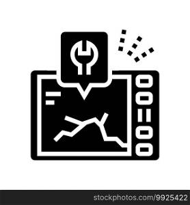 electronic gadget repair glyph icon vector. electronic gadget repair sign. isolated contour symbol black illustration. electronic gadget repair glyph icon vector illustration