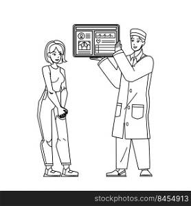 electronic health record eht vector. doctor hospital, computer record, patient technology, digital tablet information electronic health record eht. people black line pencil drawing vector illustration. electronic health record eht vector