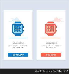 Electronic, Home, Smart, Technology, Watch Blue and Red Download and Buy Now web Widget Card Template