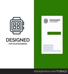 Electronic, Home, Smart, Technology, Watch Grey Logo Design and Business Card Template