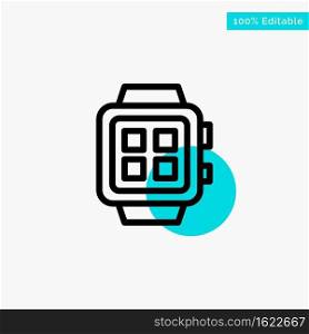 Electronic, Home, Smart, Technology, Watch turquoise highlight circle point Vector icon