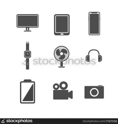 Electronic icon set. Illustration vector concept. Isolated white background