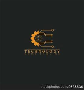 Electronic icon template logo technology Vector Image