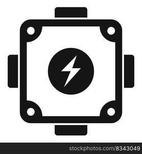 Electronic junction box icon simple vector. Safety wall. Energy current. Electronic junction box icon simple vector. Safety wall