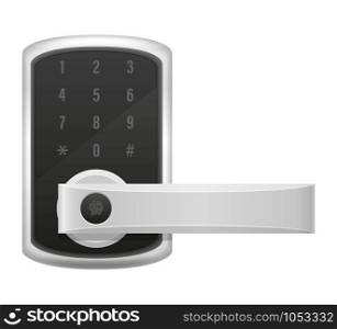 electronic lock with handle knob and electric drive vector illustration isolated on white background