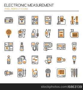 Electronic Measurement Elements , Thin Line and Pixel Perfect Icons