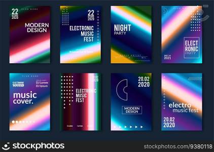 Electronic music festival minimal poster design. Modern colorful dotted lines background for flyer, cover. Vector illustration