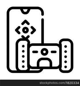 electronic pet toy with remote control line icon vector. electronic pet toy with remote control sign. isolated contour symbol black illustration. electronic pet toy with remote control line icon vector illustration