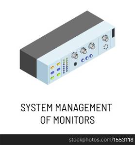Electronic portable device system management of monitors isolated object vector connectors and slots administration of distributed system modern technology regulators and buttons panel electronics. System management of monitors isolated electronic portable device