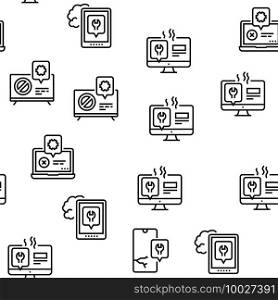 Electronic Repair Vector Seamless Pattern Thin Line Illustration. Electronic Repair Vector Seamless Pattern