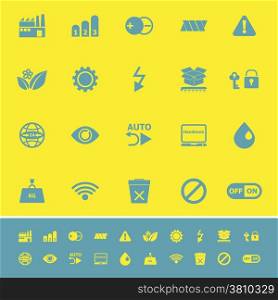 Electronic sign color icons on yellow background, stock vector