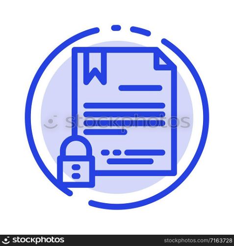 Electronic Signature, Contract, Digital, Document, Internet Blue Dotted Line Line Icon