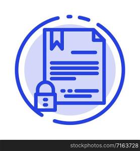 Electronic Signature, Contract, Digital, Document, Internet Blue Dotted Line Line Icon