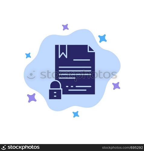 Electronic Signature, Contract, Digital, Document, Internet Blue Icon on Abstract Cloud Background