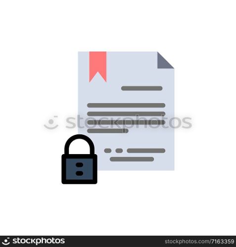 Electronic Signature, Contract, Digital, Document, Internet Flat Color Icon. Vector icon banner Template