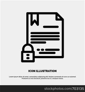 Electronic Signature, Contract, Digital, Document, Internet Line Icon Vector