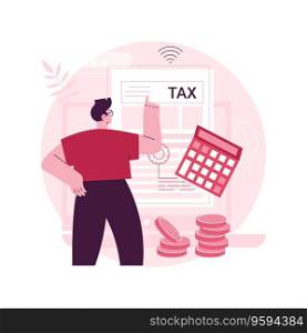 Electronic tax filing abstract concept vector illustration. File personal income statement, gather paperwork, e-file documents, tax preparation online software, IRS form abstract metaphor.. Electronic tax filing abstract concept vector illustration.