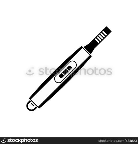 Electronic thermometer black simple icon isolated on white background. Electronic thermometer icon