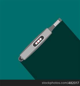 Electronic thermometer flat icon on a blue background. Electronic thermometer flat icon