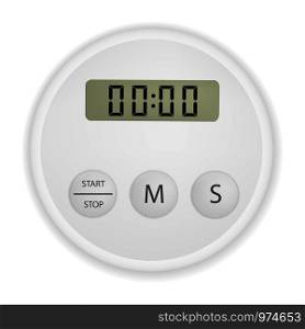 Electronic timer mockup. Realistic illustration of electronic timer vector mockup for web. Electronic timer mockup, realistic style