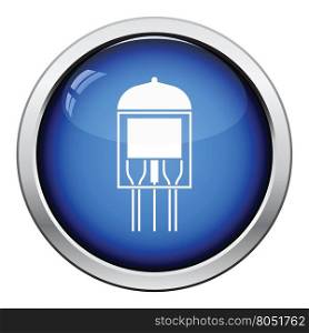 Electronic vacuum tube icon. Glossy button design. Vector illustration.