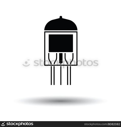Electronic vacuum tube icon. White background with shadow design. Vector illustration.