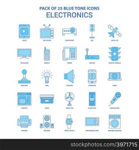 Electronics Blue Tone Icon Pack - 25 Icon Sets