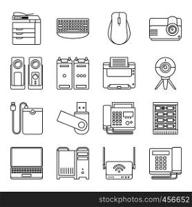 Electronics line icons. Electronic devices thin line vector signs. Electronic devices thin line signs