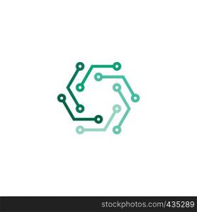 electronics technology logo vector icon abstract