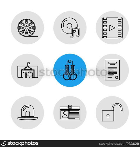 electronics , technology , study , education , science , computer , laptop , graph , bulb, camera , target , cd , video , media , icon, vector, design,  flat,  collection, style, creative,  icons