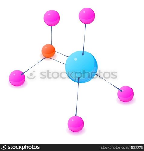 Electrons molecule icon. Isometric illustration of electrons molecule vector icon for web. Electrons molecule icon, isometric style