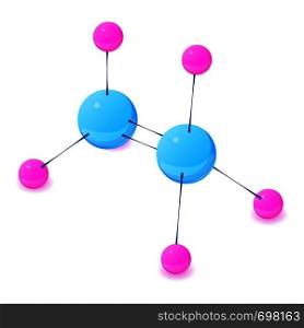 Electrons molecule icon. Isometric illustration of electrons molecule vector icon for web. Electrons molecule icon, isometric 3d style