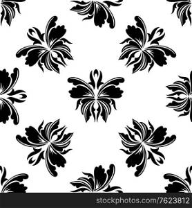 Elegance floral seamless pattern with decorative elements for wallpaper, textile and background design
