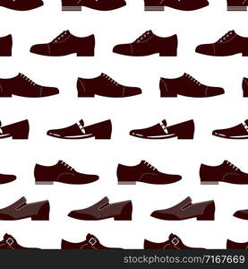 Elegance footwear seamless pattern. Male boots seamless texture. Pattern footwear repeat, shape of shoes illustration. Elegance footwear seamless pattern. Male boots seamless texture