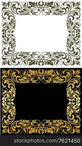 Elegance frame in floral style for luxury design