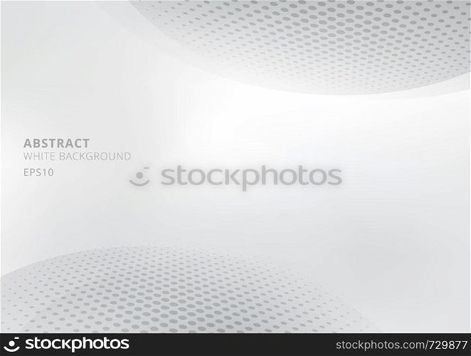 Elegant abstract white and gray gradient background with curved and halftone style. Modern design for report and project presentation template. Vector illustration