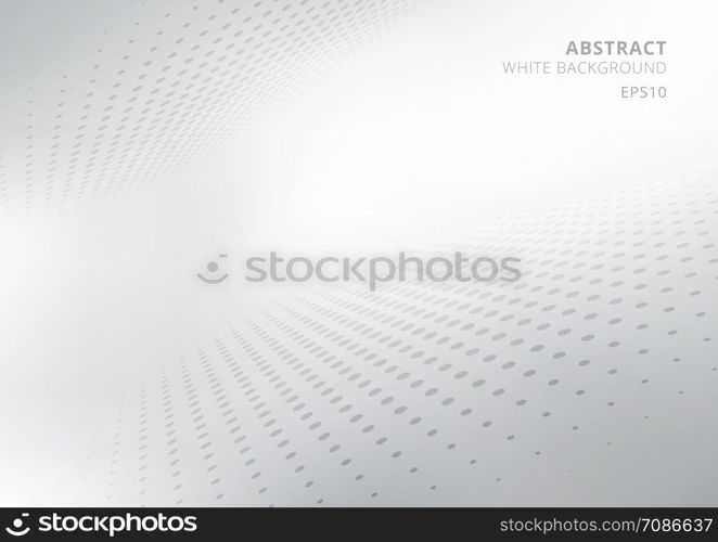Elegant abstract white and gray gradient perspective background with curved and halftone style. Modern design for report and project presentation template. Vector illustration