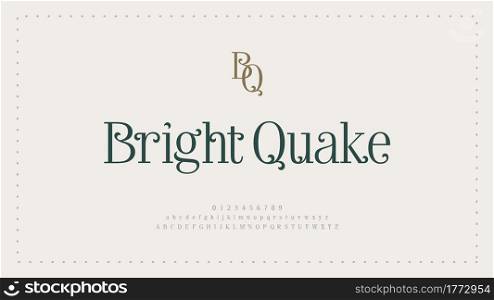 Elegant alphabet letters font and number. Classic Lettering Minimal Fashion Designs. Typography modern serif fonts regular decorative vintage wedding concept. vector illustration