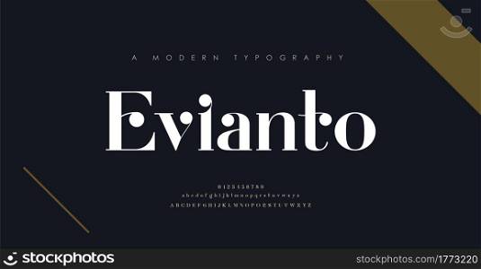 Elegant alphabet letters font and number. Classic Lettering Minimal Fashion Designs. Typography modern serif fonts decorative vintage design concept. vector illustration