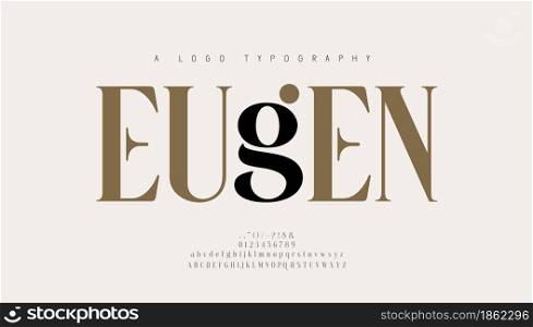 Elegant alphabet letters font and number. Classic Lettering Minimal Fashion Designs. Typography modern serif fonts regular decorative vintage retro concept. vector illustration