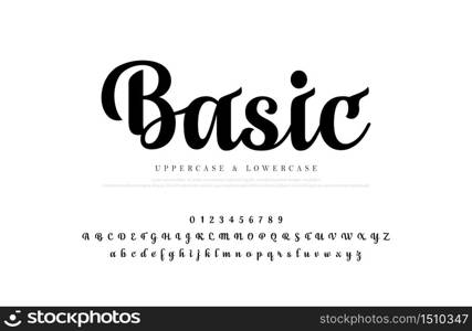 Elegant alphabet letters set. Classic Custom Lettering Designs for logo, Poster, Invitation, etc. Typography font classic style, regular number. vector illustrator